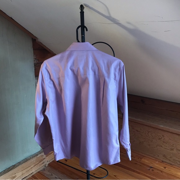 Talbots Purple Striped Button Down Wrinkle Resistant Button Down Top, EUC, 6 - Picture 2 of 15
